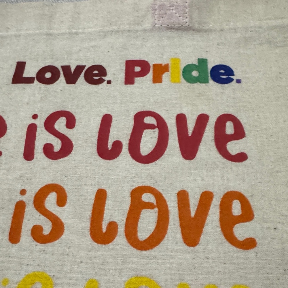 NWOT Cloth Shoppers Tote Bag-“Love is Love” Single Sided Front Logo - Picture 4 of 12